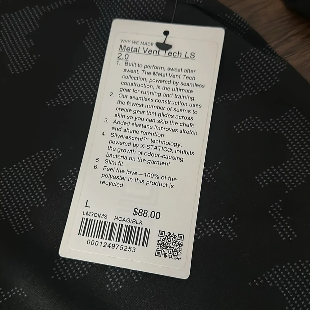 Mens lululemon Metal Vent Tech Long Sleeve L - Picture 2 of 2